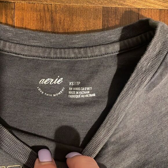 Aerie Feeling Beachy Short Sleeve Crop Top Size XS - Picture 7 of 8